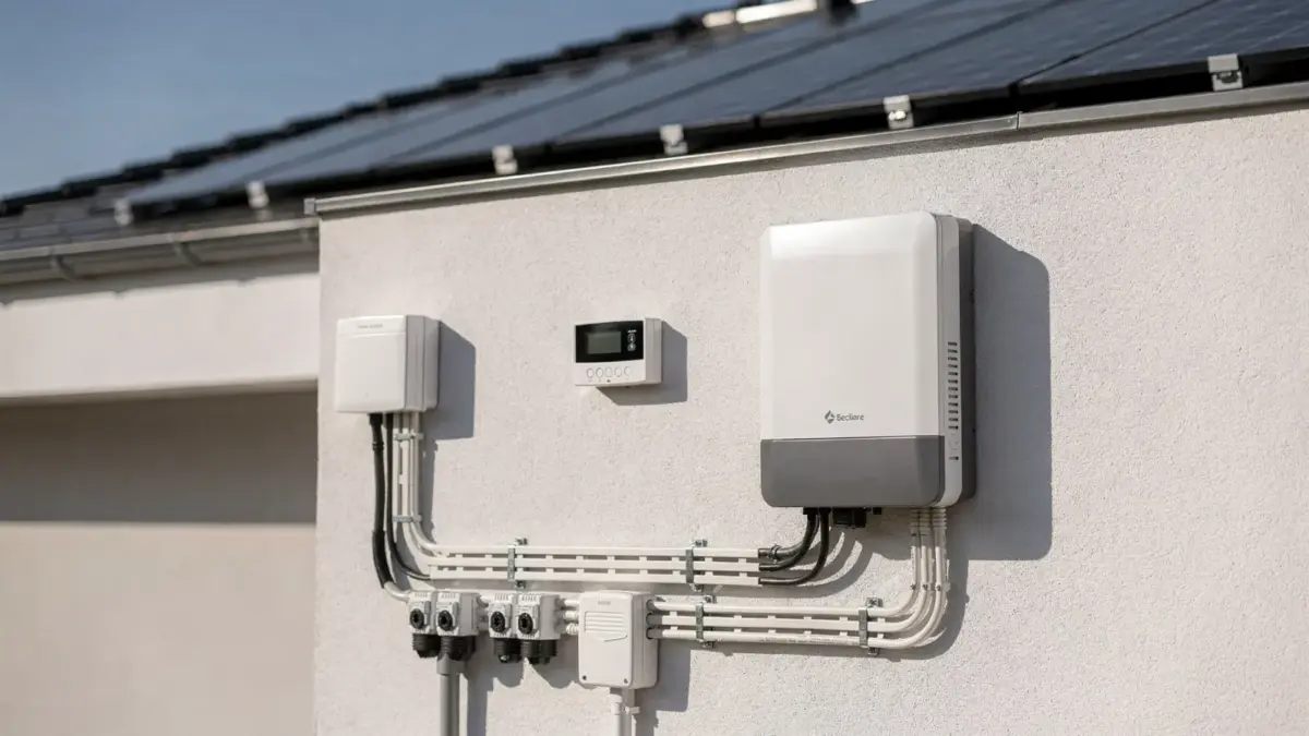 Photovoltaikanlage mit Smart Meter und Wechselrichter zum Thema EEG Eigenverbrauch und Einspeisung