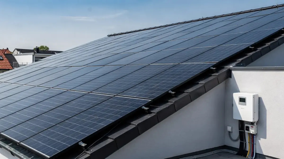 Photovoltaikanlage mit Wechselrichter zum Thema Photovoltaik-Ertragsgarantie