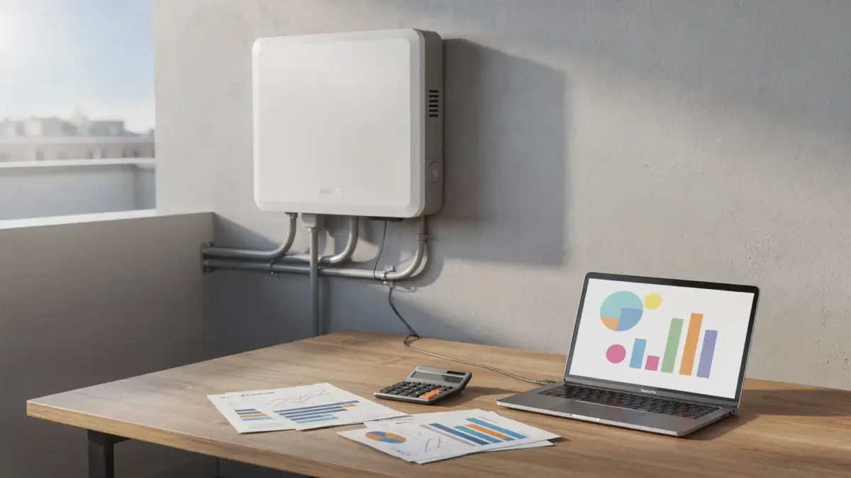 PV-Anlage mit Stromspeicher und Unterlagen zur Wirtschaftlichkeitsberechnung