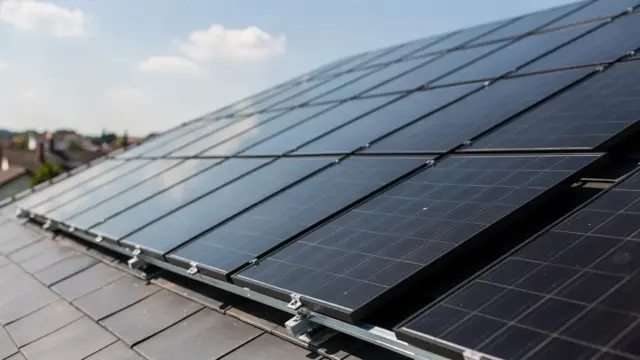 Photovoltaikanlage auf einem geneigten Dach zur Dachneigung bei Photovoltaik