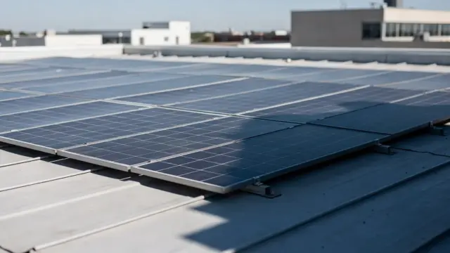 Teilweise verschattete Photovoltaikanlage auf dem Dach zum Thema Verschattung bei Photovoltaik