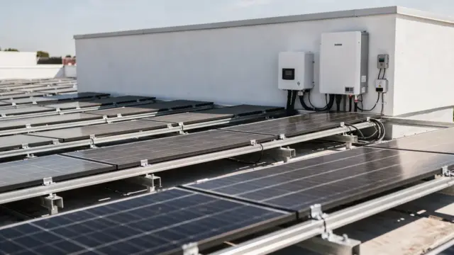 Photovoltaikanlage auf dem Dach mit Wechselrichter und Smart Meter zu den Anforderungen des Netzbetreibers