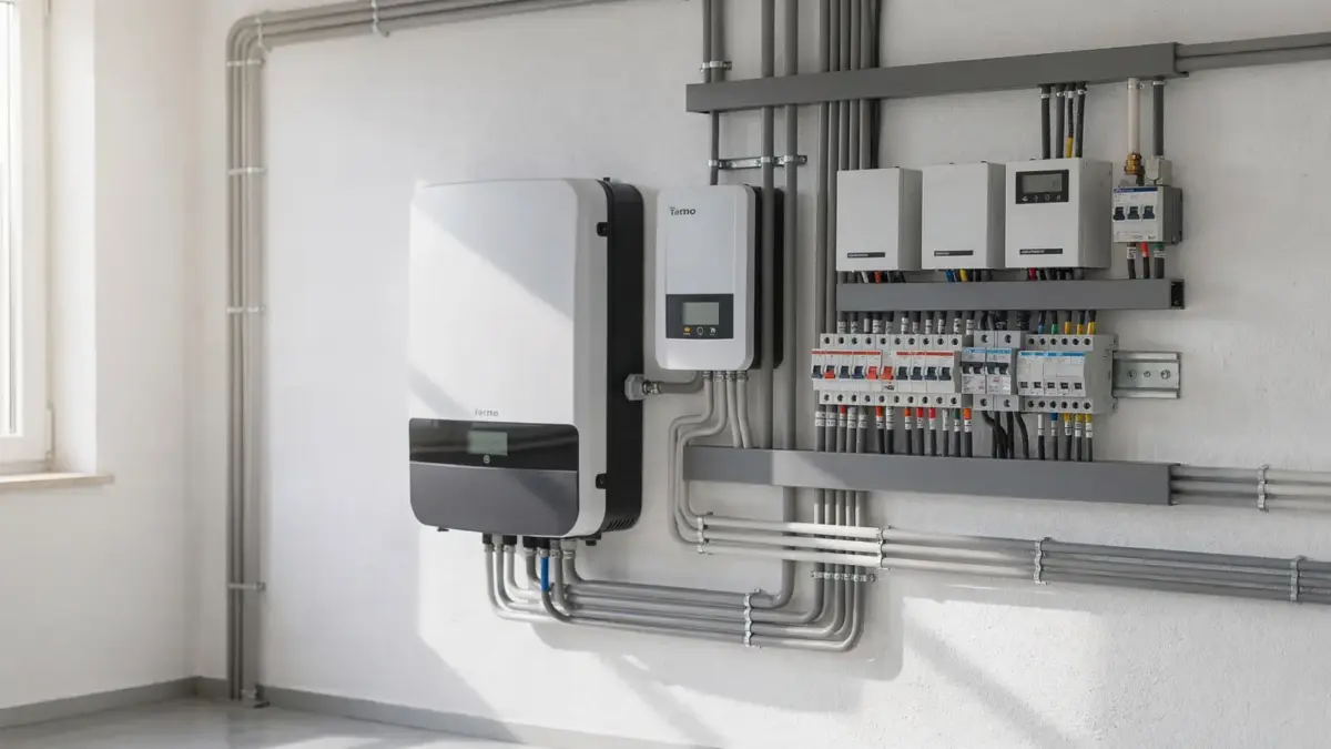 Heimische PV-Batterie in einem Technikraum zum Thema Stromspeicher-Kosten