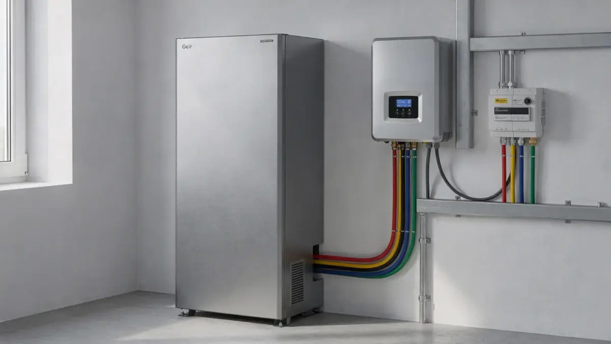 Lithium-Ionen-Stromspeicher in einem Technikraum zum Thema Stromspeicher-Sicherheit