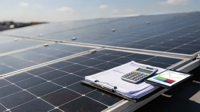 Photovoltaikanlage mit Prüfunterlagen zur PV-Ertrag Soll-Abweichung